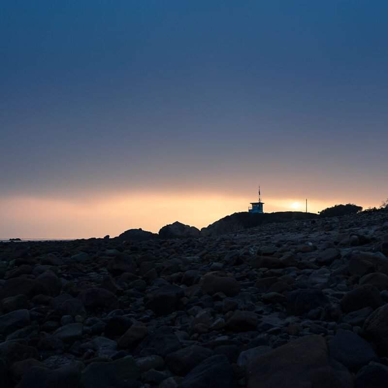Lifeguard Tower at Sunset